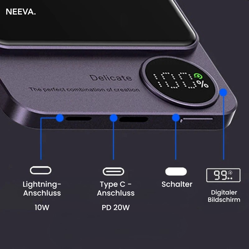 Neeva - Charge Magnetische Powerbank für unterwegs